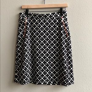 Black & white skirt with red zippers